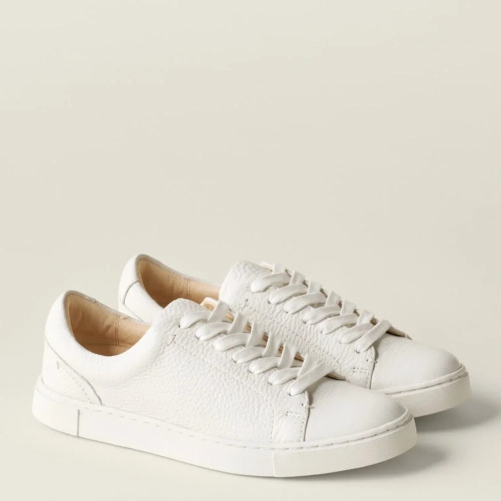 Frye Women’s Ivy Court Low Lace White Leather Sneakers Size 7.5‎